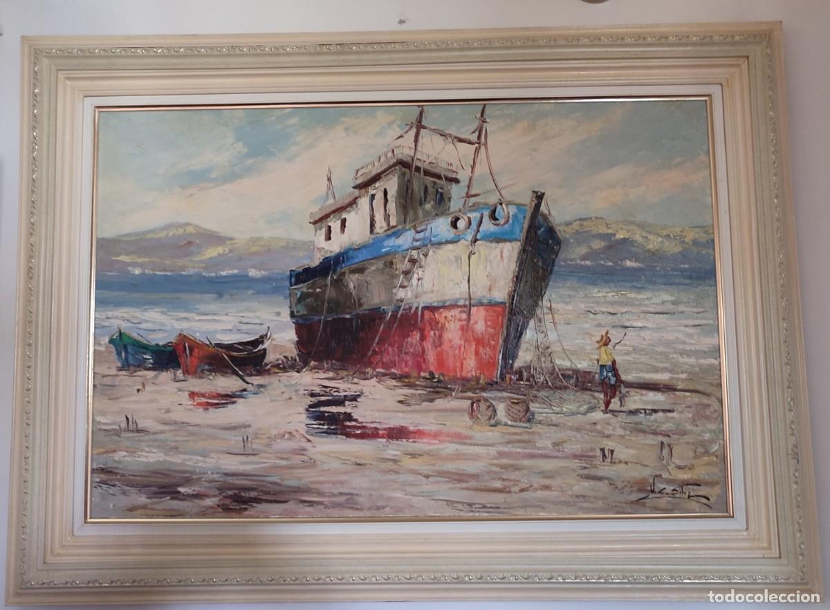 Arte: Pintura al &oacute;leo Marina de gran formato