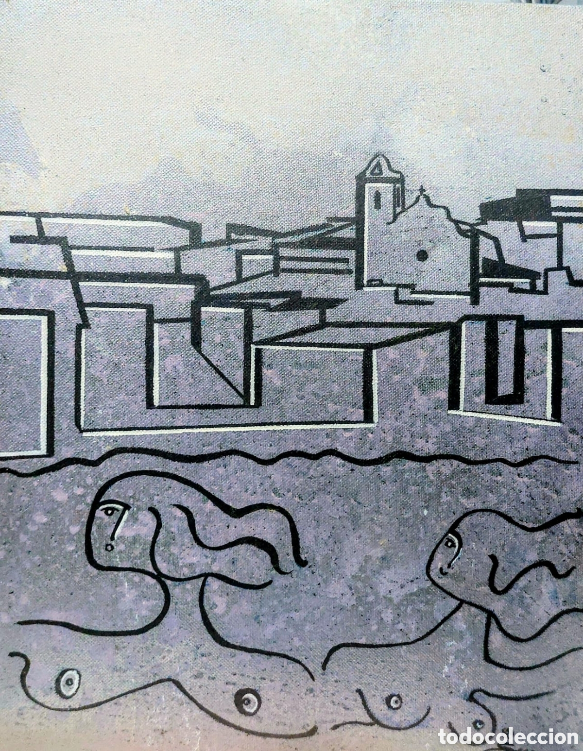 Arte: ALBERT SURIS OLEO TELA MIXTO 2001 MIDES.41X33 BA&Ntilde;ISTAS POR DE LA SELVA