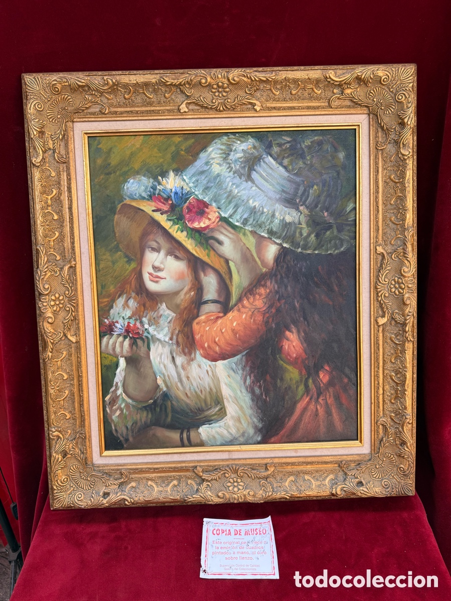 Arte: Precioso y gran cuadro,oleo sobre lienzo de Renoir(copia)