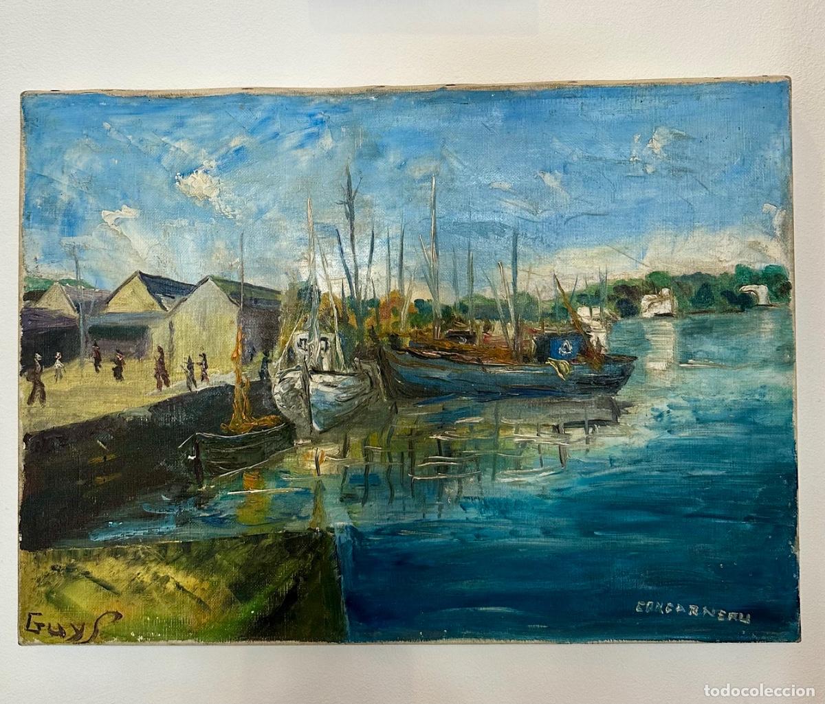 Arte: &Oacute;leo original Guy Pennamen (1932-2022) Puerto Concarneau