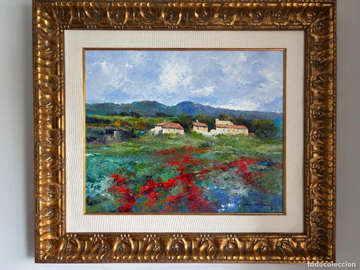 Arte: FRANCISCO BENAVENTE SOL&Iacute;S &ndash; CASER&Iacute;O ENTRE AMAPOLAS &ndash; GRAN &Oacute;LEO SOBRE TABLA FIRMADO