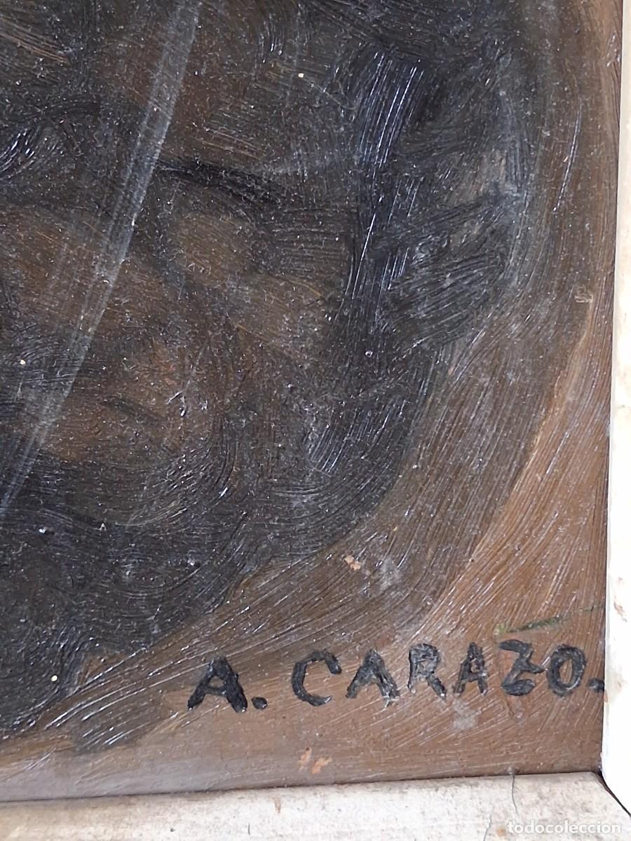 Arte: A.Carazo Florero y libro oleo sobre tablex - Foto 3
