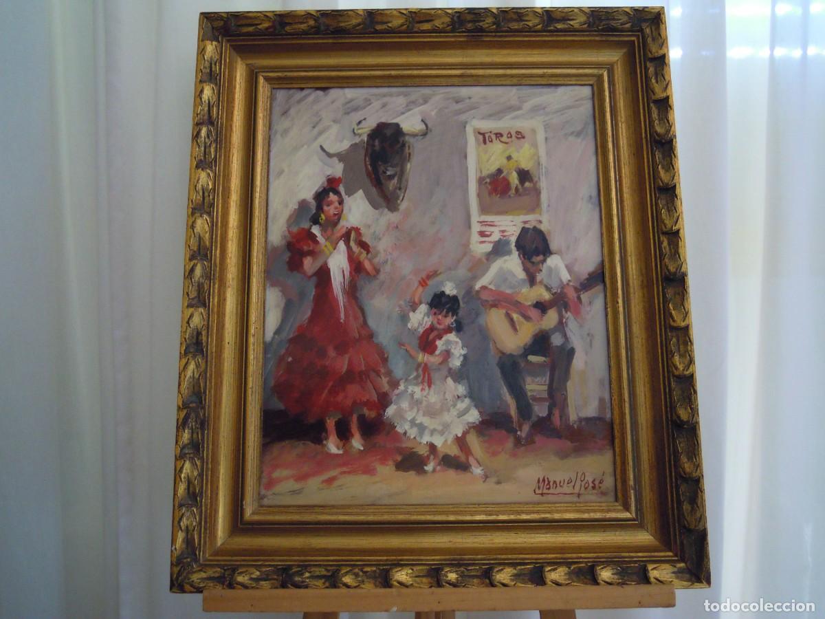 Arte: Manuel Jos&eacute; &ndash; Escena flamenca &ndash; Acr&iacute;lico sobre tabla