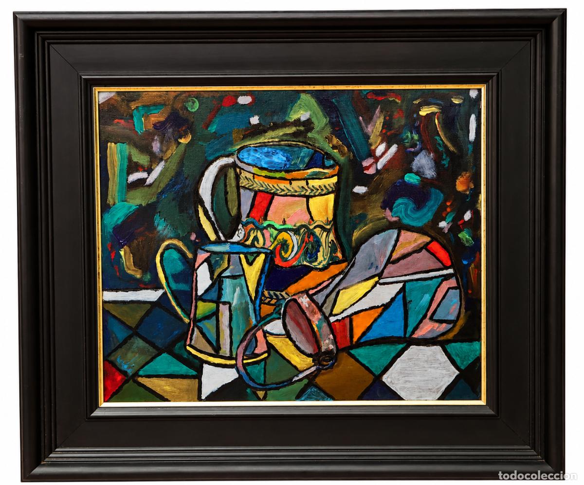 Arte: ESCUELA FRANCESA (XX) OLEO SOBRE TELA DE AUTOR ANONIMO. BODEGON CUBISTA