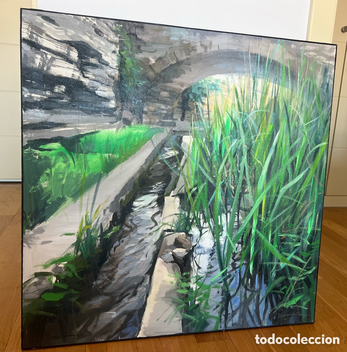 Arte: ORIGINAL 80x80 Mar&iacute;a Teresa Dur&aacute; Sepulcre - R&iacute;o en Verdes - con Factura