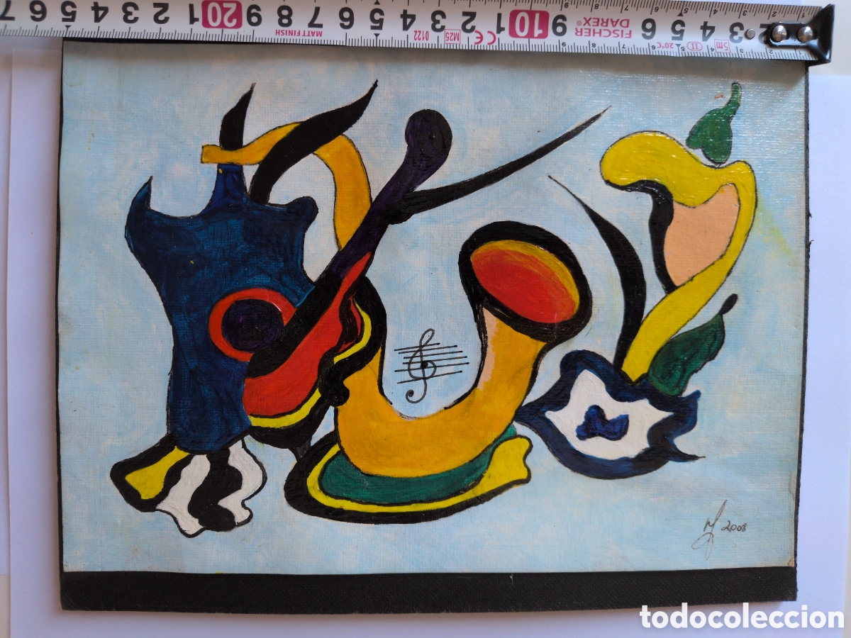 Arte: 3 laminas al oleo estilo Miro - Foto 3