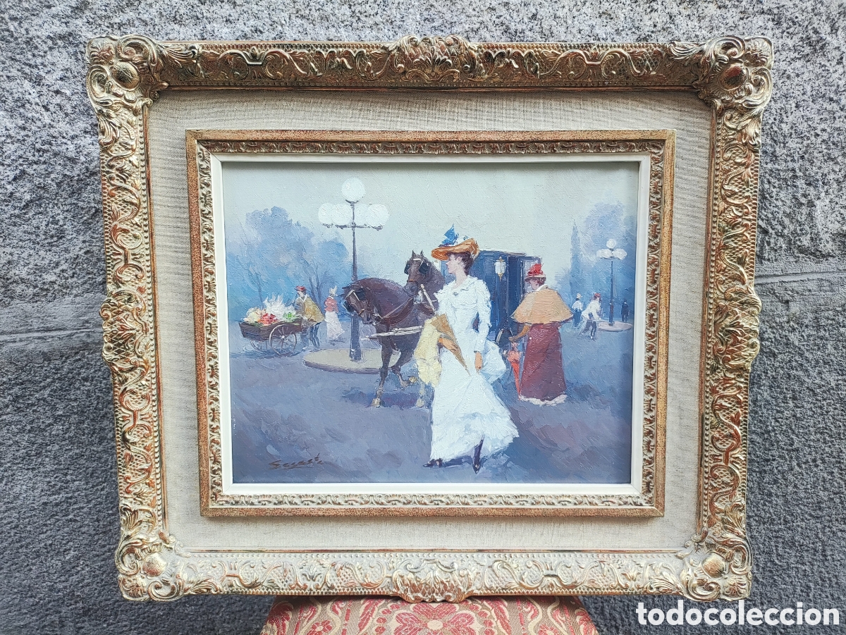 Arte: ARANA SAGASTA, Luis, Calle de Paris, &Oacute;leo sobre lienzo