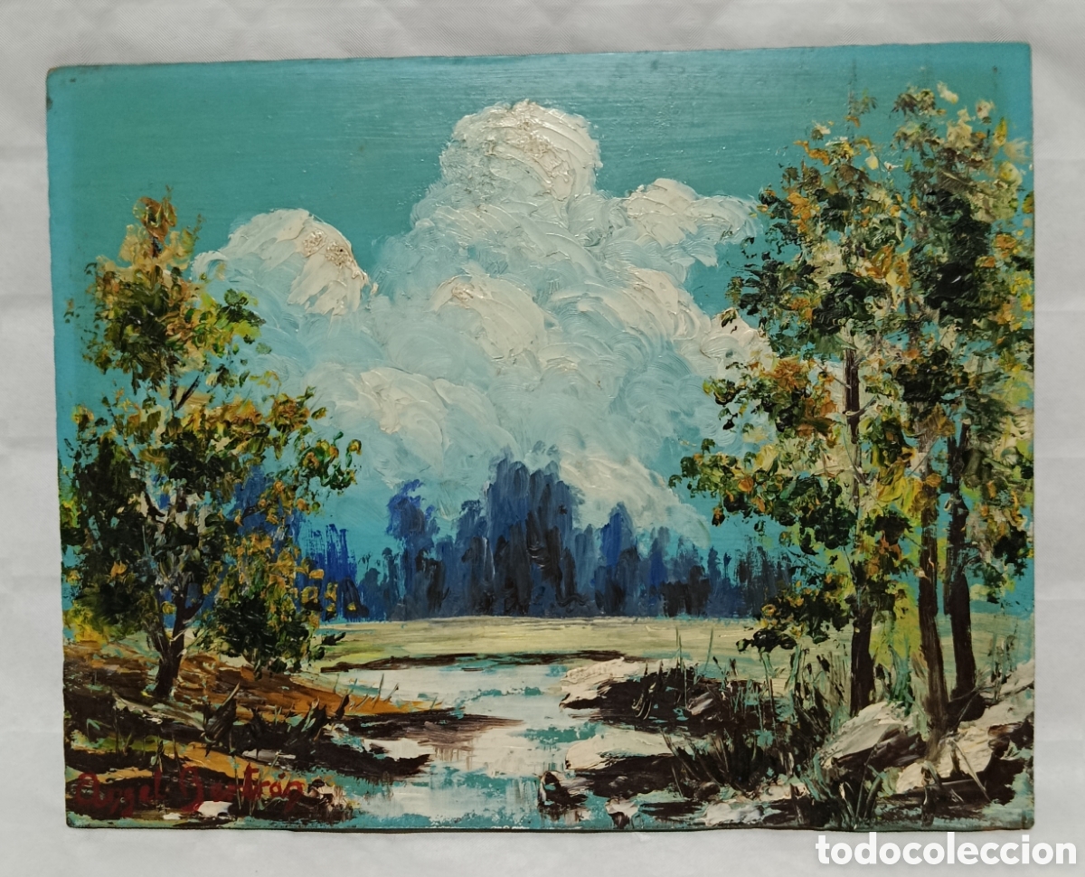 Arte: Oleo sobre lienzo y tabla Firmado Angel Bertran paisaje