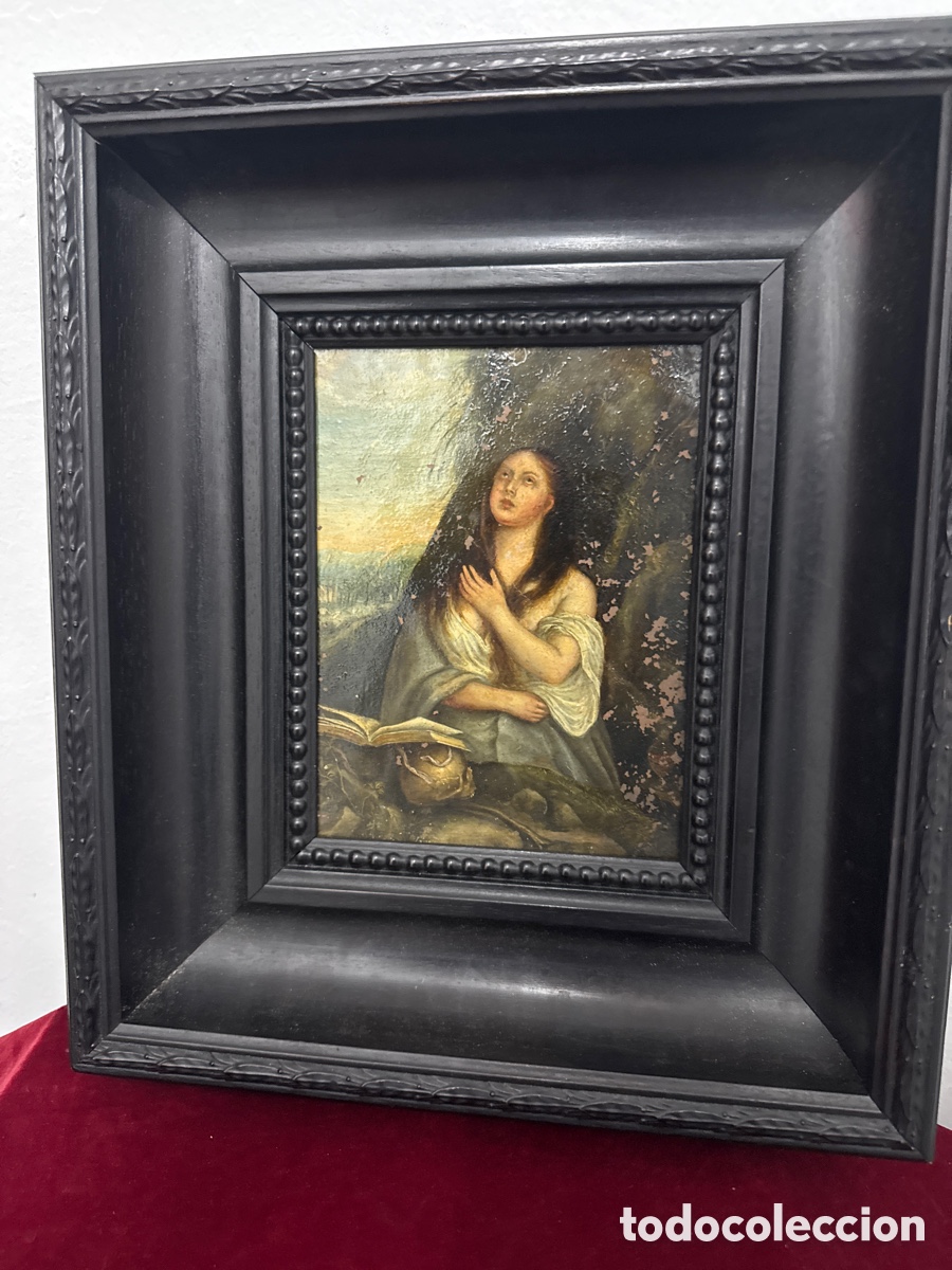 Arte: Ocasi&oacute;n, Excepcional &oacute;leo sobre cobre Mar&iacute;a Magdalena Siglo XVIII