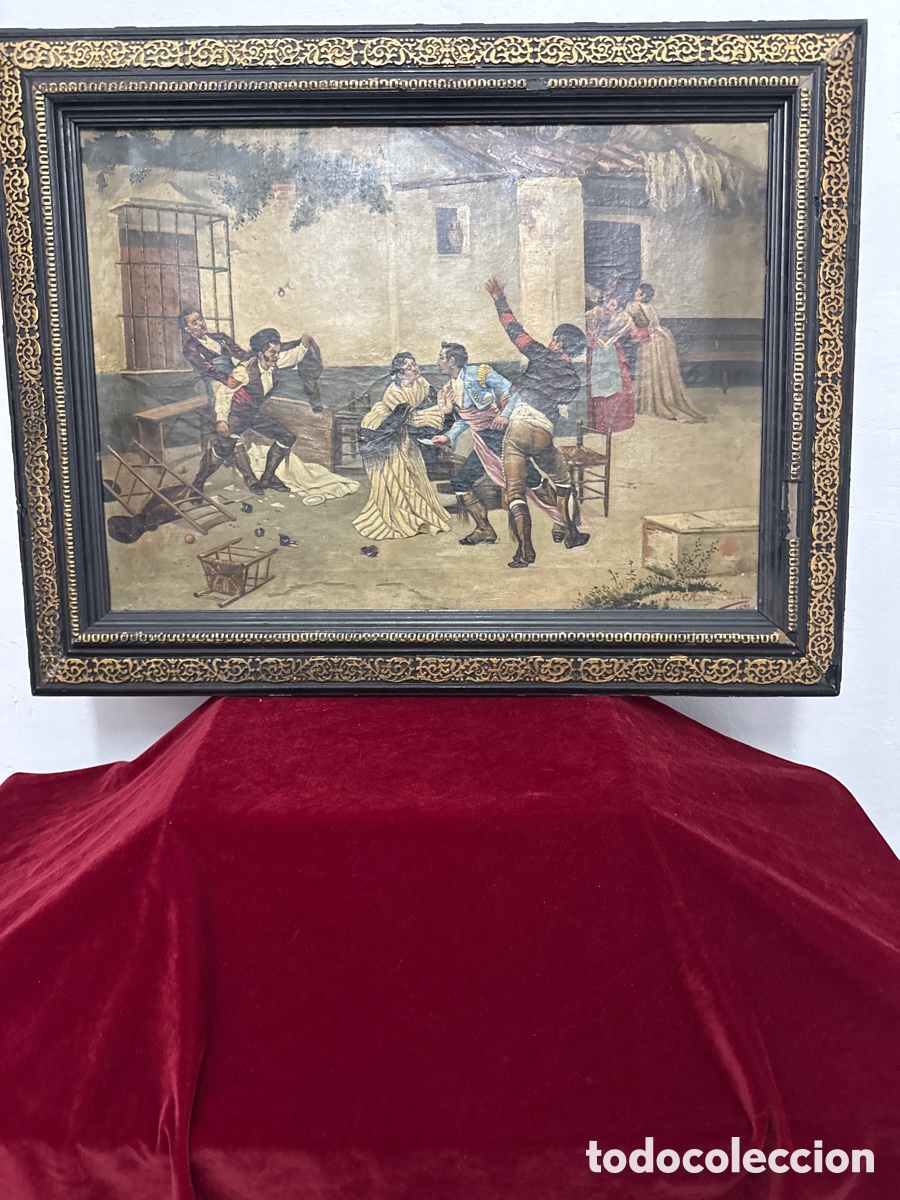 Arte: Excepcional &oacute;leo Bandoleros. Pintor Julio C Rodr&iacute;guez de Losada