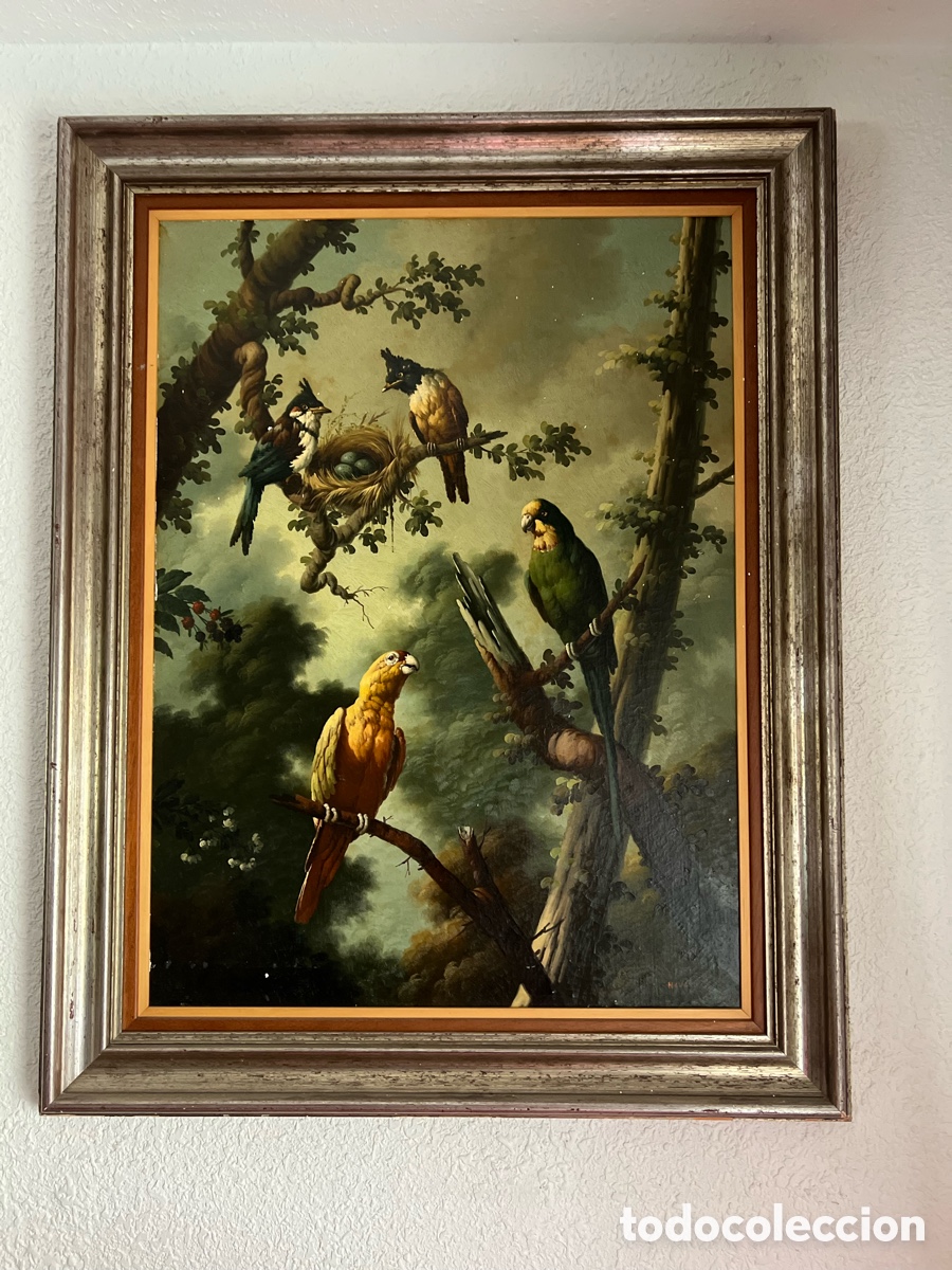 Arte: &Oacute;leo Loros y Aves Ex&oacute;ticas - Manuel Navarro 100x80