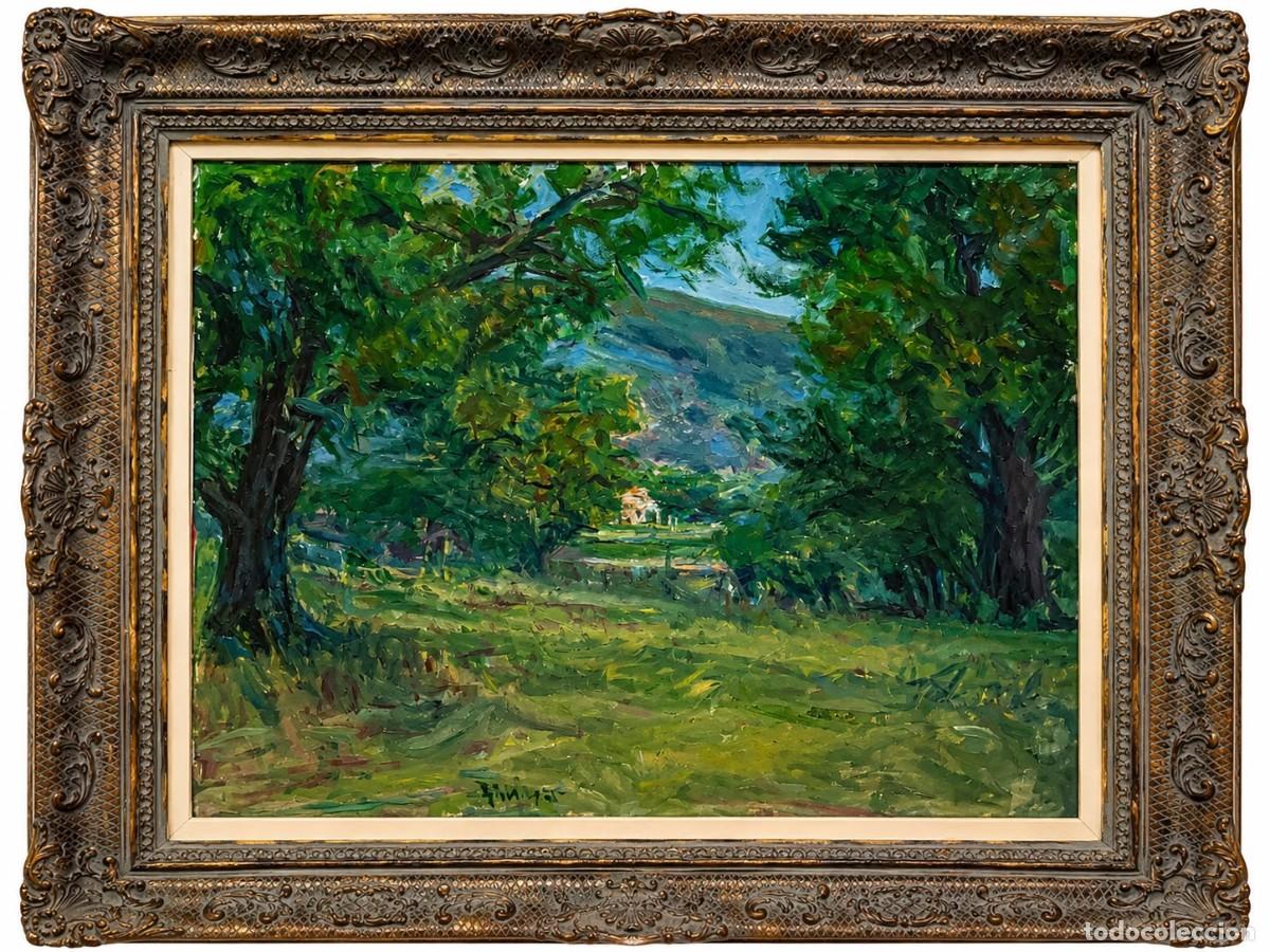 Arte: Pintura gallega Paisaje Gabino Rey Santiago . Sin A&ntilde;o. Oleo sobre tela. Marco de lujo