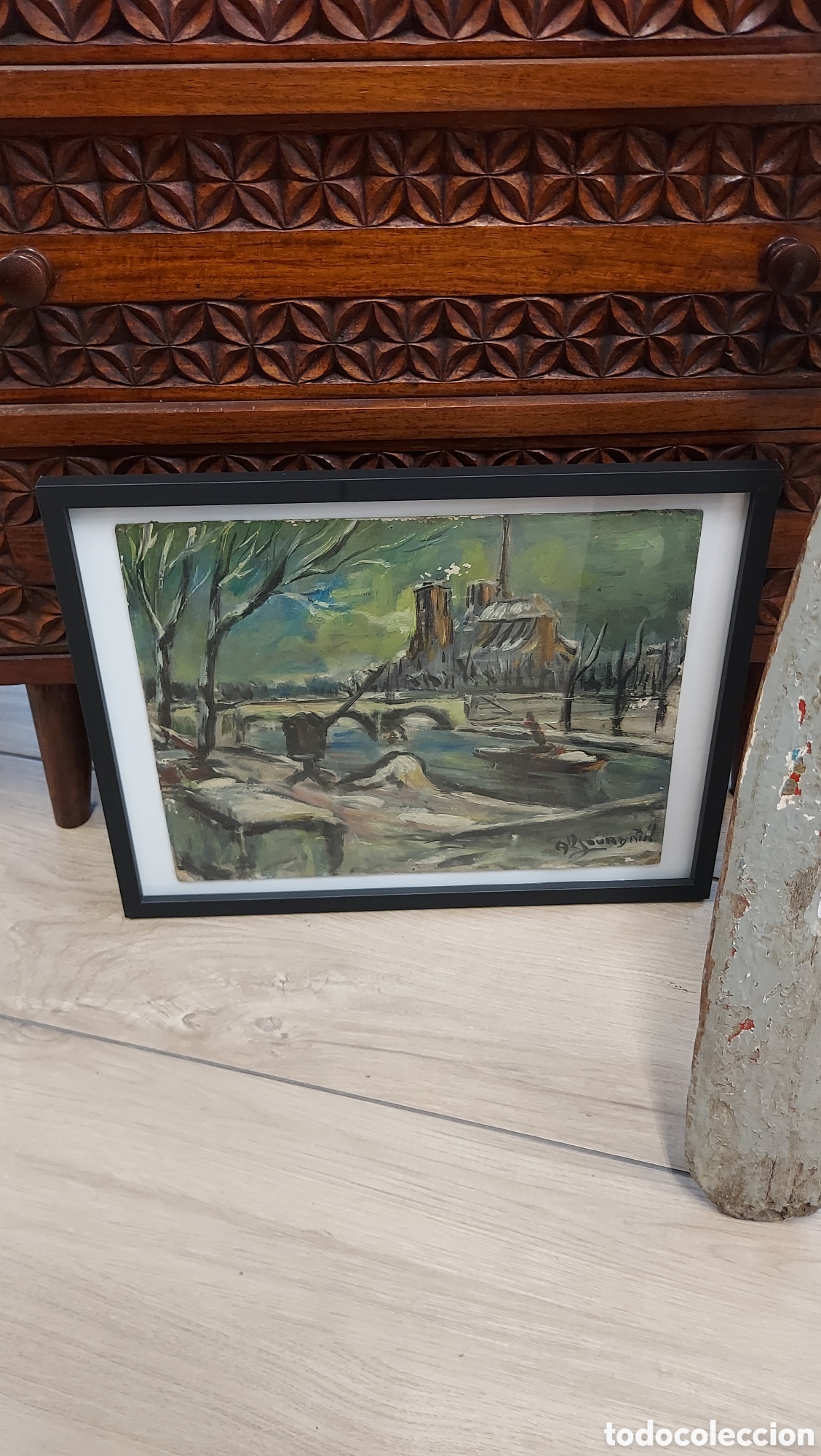 Arte: &Oacute;leo sobre tablex, Francia circa 1940