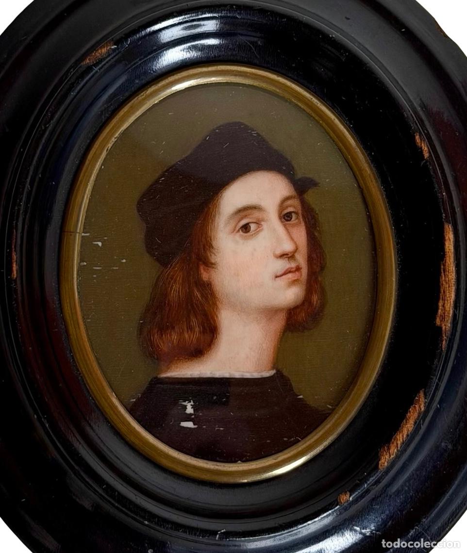 Arte: Preciosa miniatura de Raffaello Sanzio, siglo XIX.