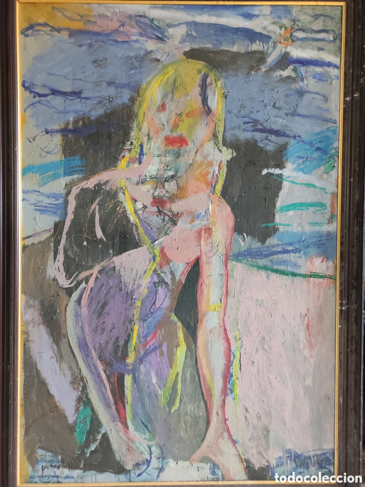 Arte: Mujer expresionista figurativo fdo.