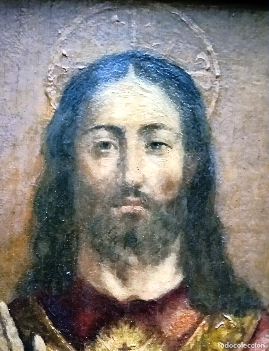 Arte: Coraz&oacute;n Sagrado de Jes&uacute;s-&Oacute;leo sobre tabla - Foto 5