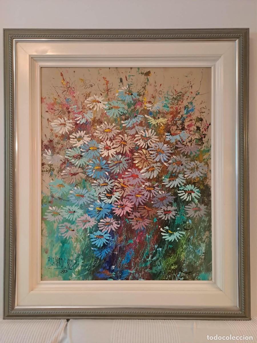 Arte: PINO LA VARDERA (Palermo, 1932) &ndash; Gran composici&oacute;n floral, &oacute;leo sobre lienzo, firmado y fechado 1980