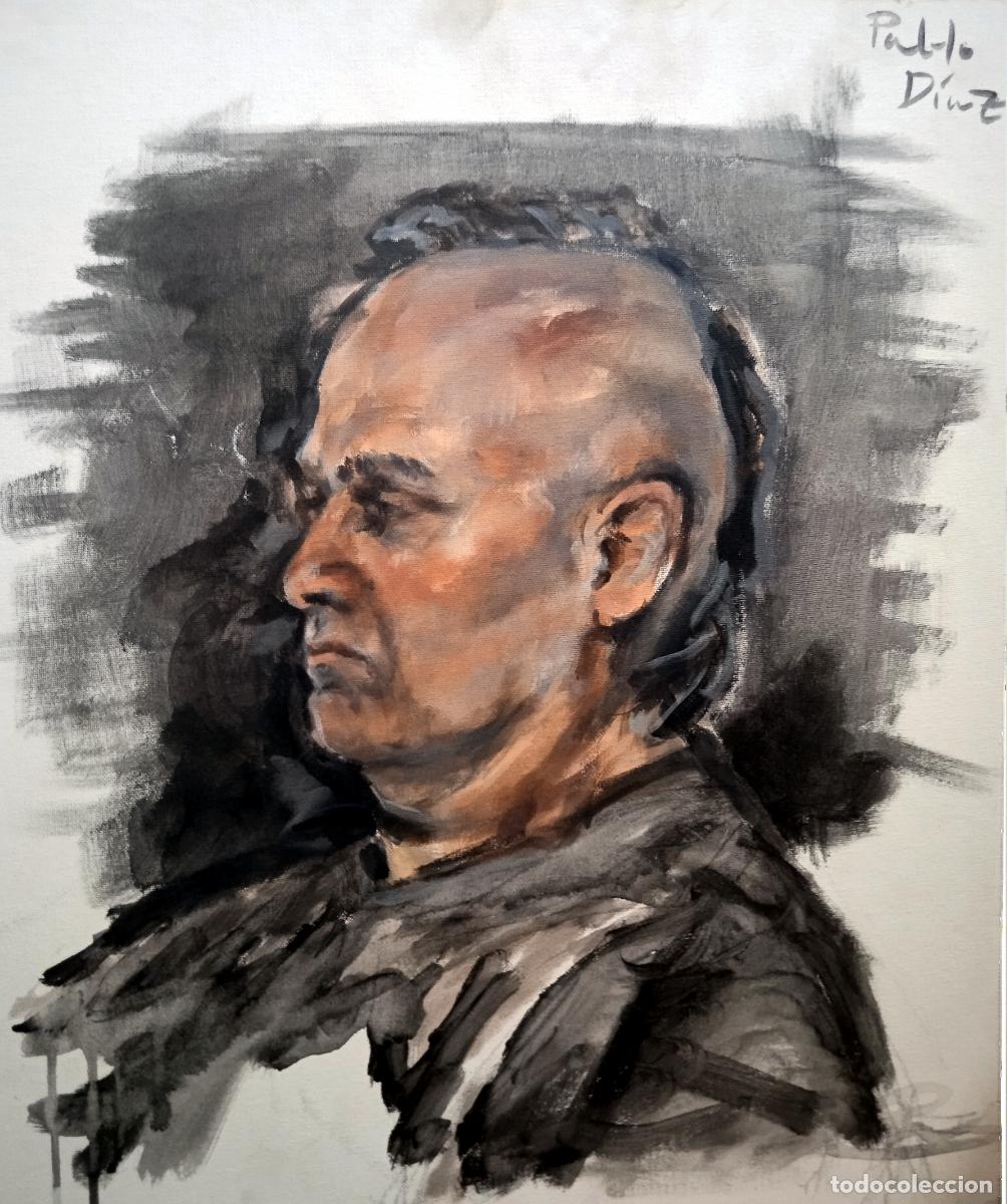Arte: Pablo D&iacute;az (Sevilla, Siglo XX): Retrato de un hombre con cresta