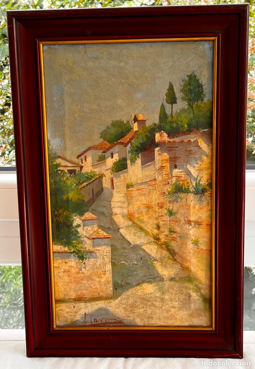 Arte: PAISAJE GRANADINO, ENTORNO DE LA ALHAMBRA Y EL GENERALIFE, &Oacute;LEO, PRIMERA MITAD DEL SIGLO XX