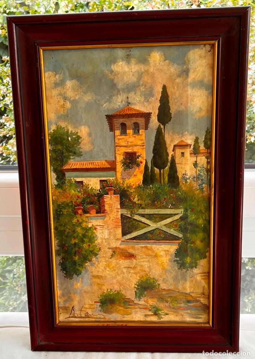 Arte: CASA O CARMEN GRANADINO, PAISAJE DE GRANADA, &Oacute;LEO, PRIMERA MITAD DEL SIGLO XX