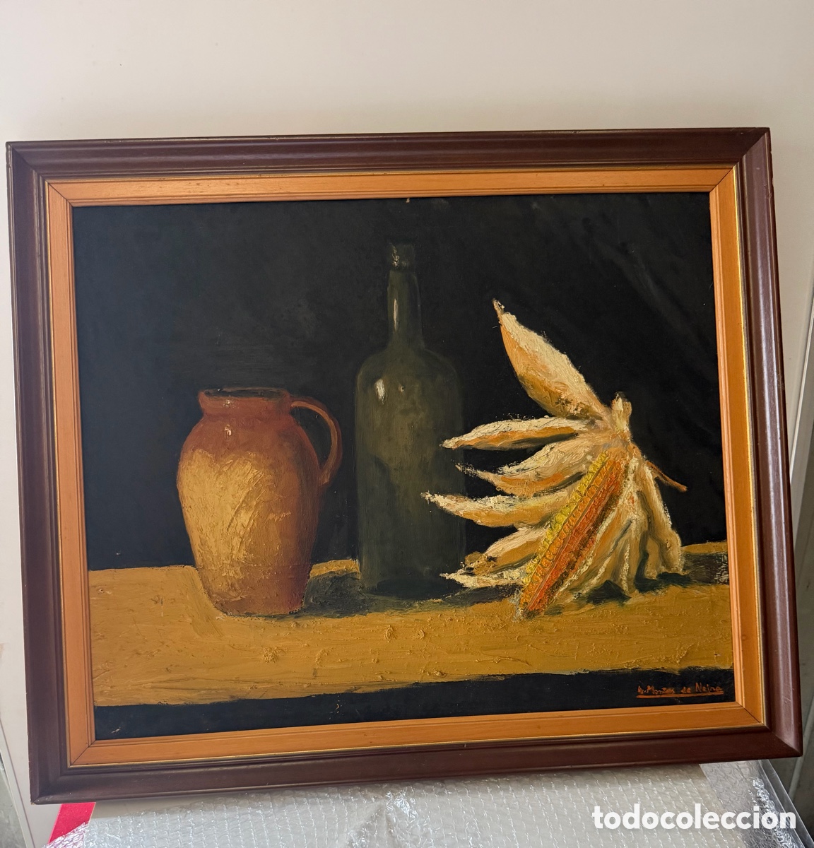 Arte: Bodeg&oacute;n al &oacute;leo firmado Montes de Neira