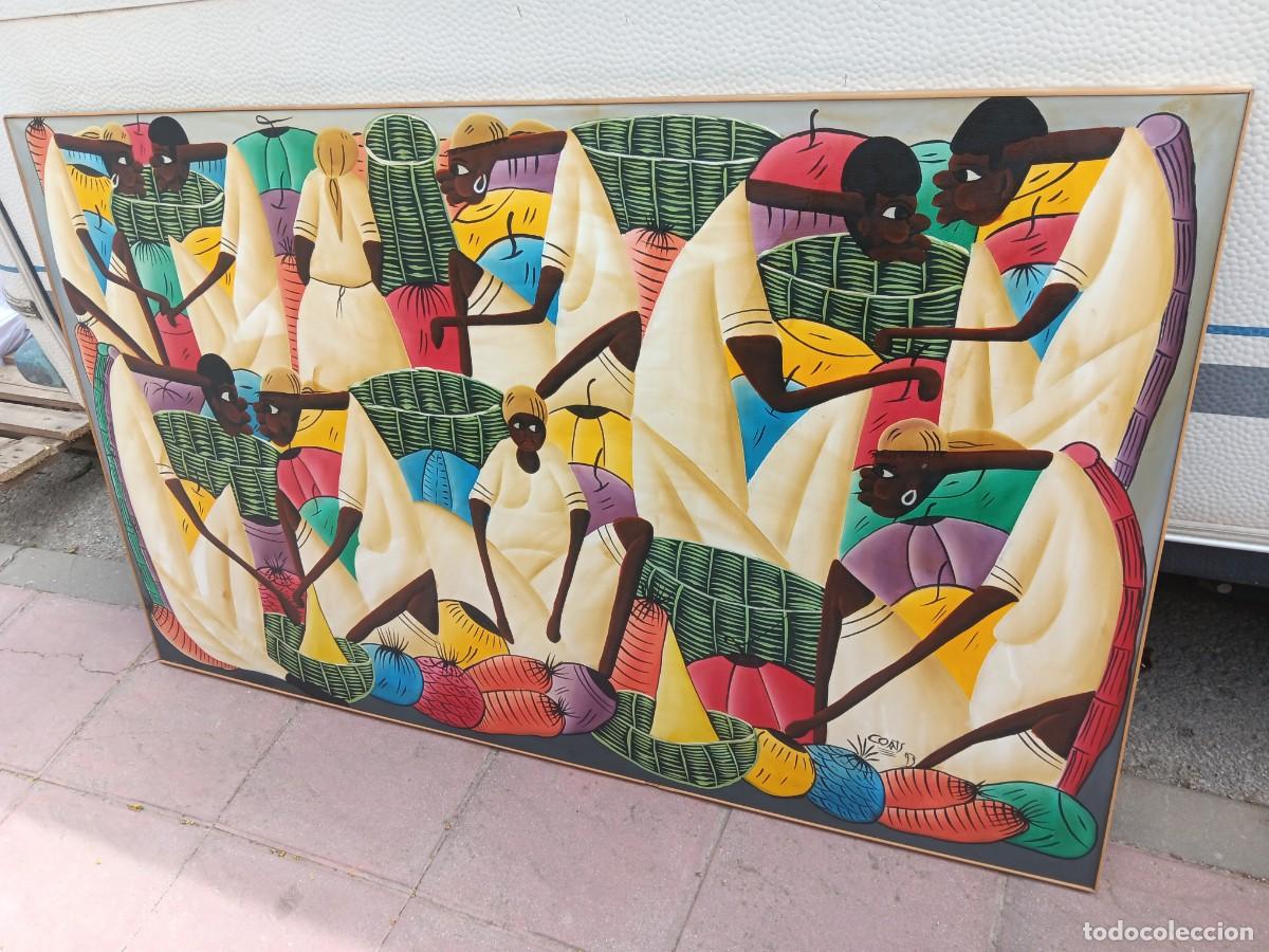 Arte: escena de mercado caribe&ntilde;a, un tema ic&oacute;nico de la pintura na&iacute;f o popular de la Rep&uacute;blica Dominicana