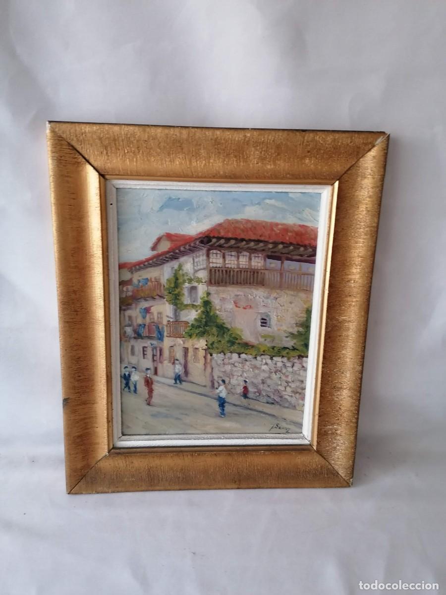 Arte: &Oacute;leo sobre tabla firmado J. Saenz &ndash; 26x34 sin marco