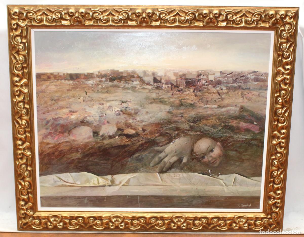 Arte: FERNANDO BROCHAL (XX) ACRILICO SOBRE TABLERO. EL SUE&Ntilde;O ABANDONADO. 73 X 92 CM.