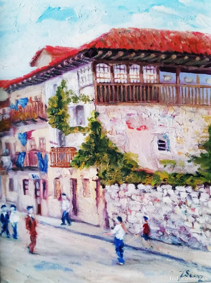 Arte: &Oacute;leo sobre tabla firmado J. Saenz &ndash; 26x34 sin marco