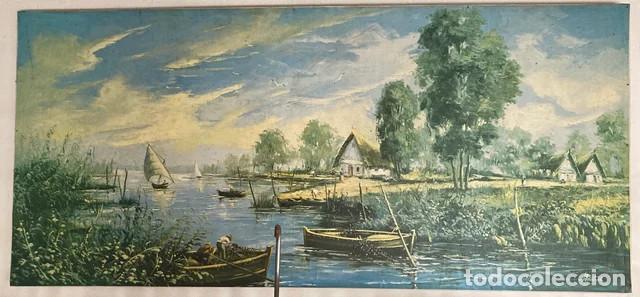 Art: Cuadro Jos&eacute; Bueno Serrano. Paisaje de la Albufera de Valencia.