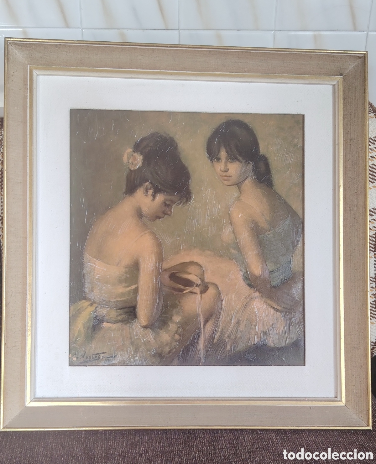 Arte: Carmen Ventosa &ndash; &Oacute;leo firmado y fechado 1963 &ndash; Dos bailarinas