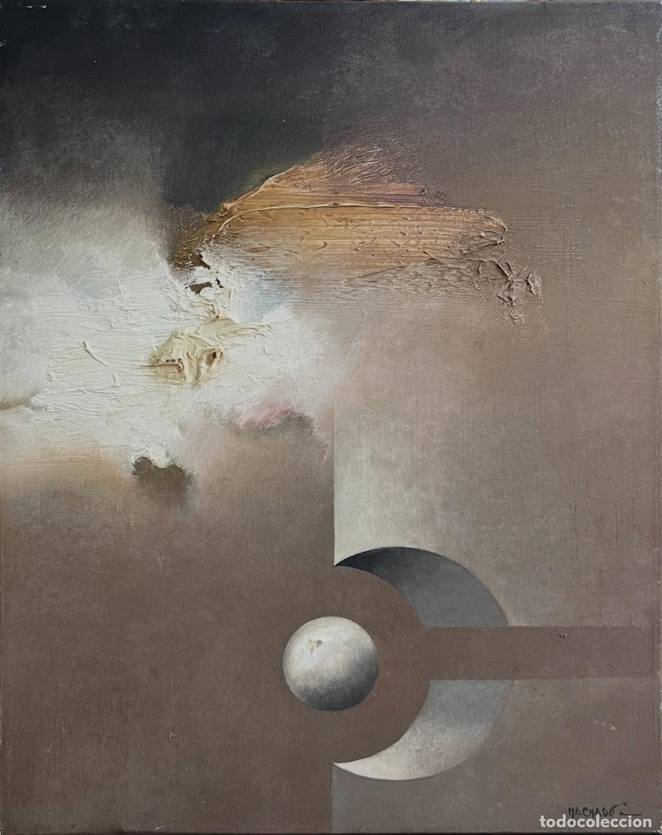 Arte: &Oacute;leo del pintor Palmero Emilio Machado. 41x33Cm.