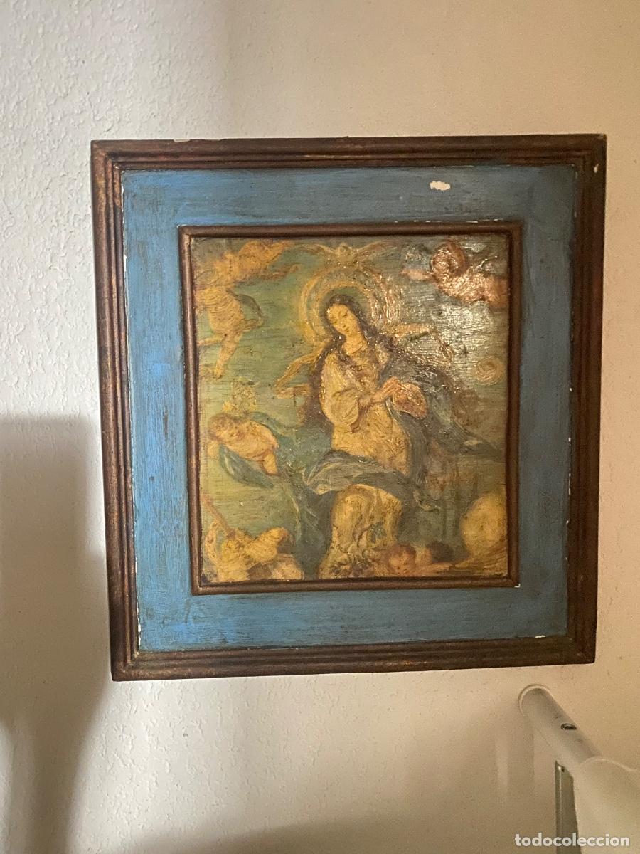 Arte: Pintura al &oacute;leo Inmaculada concepci&oacute;n S.XVII