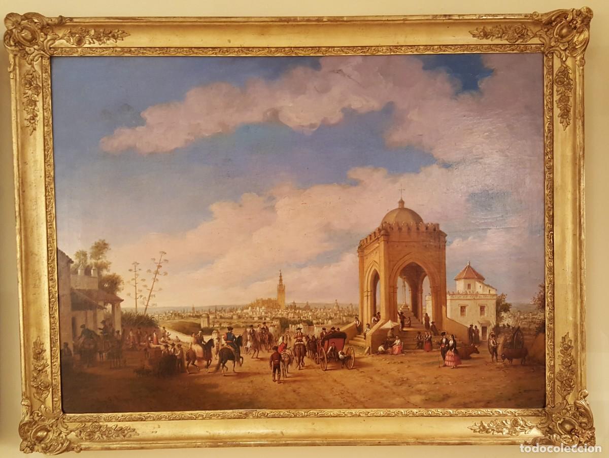 Arte: Copia de cuadro Dominguez Becquer. Pintura &oacute;leo sobre lienzo &ldquo;La Cruz del Campo&rdquo;