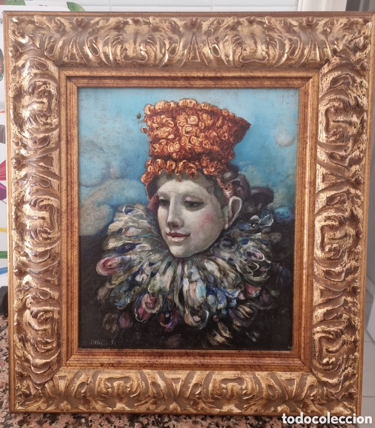 Arte: &Oacute;leo sobre tabla Jes&uacute;s Velasco tremenda pintura original Valladolid una joya