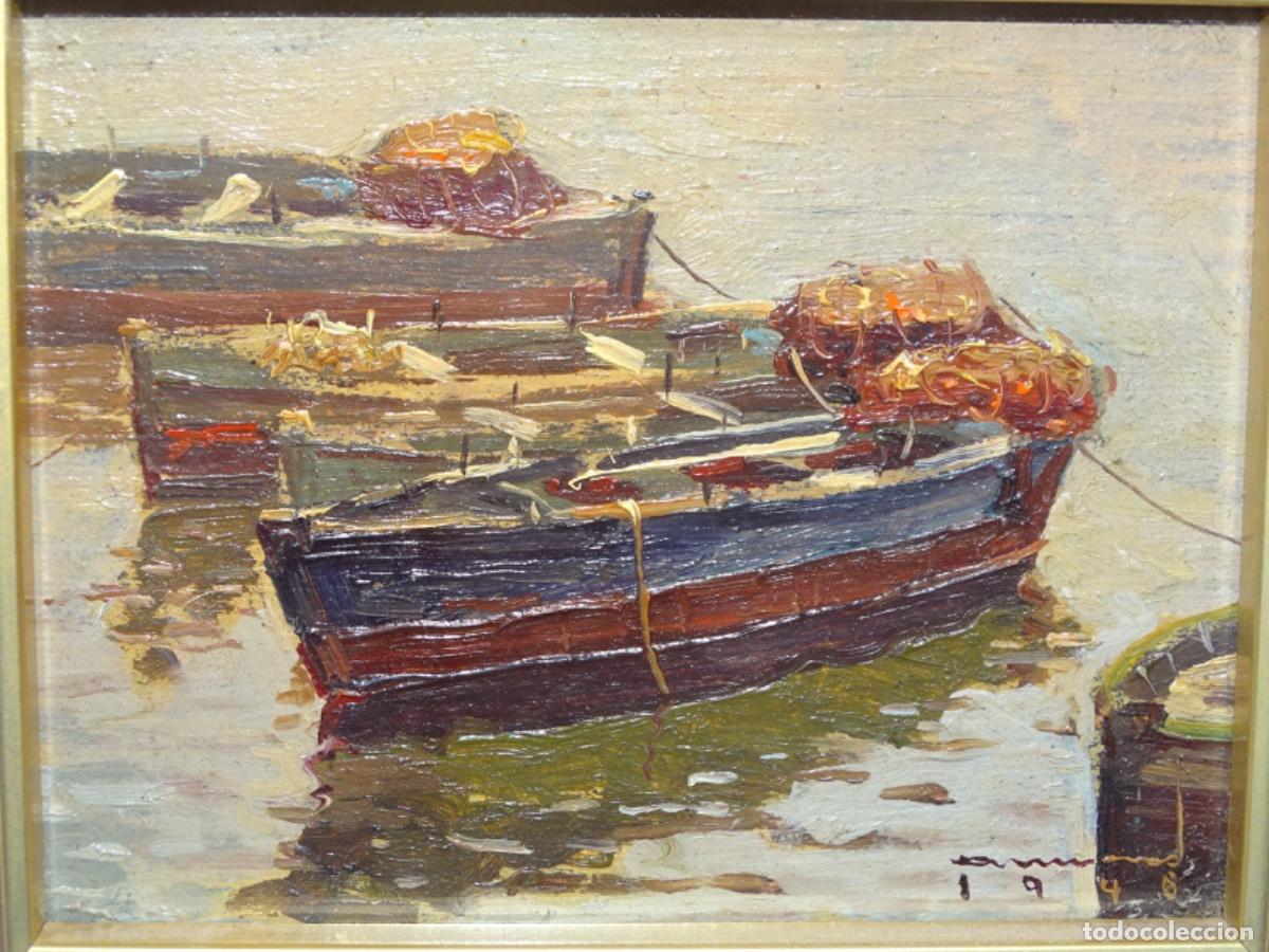 Arte: &Oacute;LEO SOBRE TABLA ESCUELA CATALANA DE FIRMA ILEGIBLE. 1947