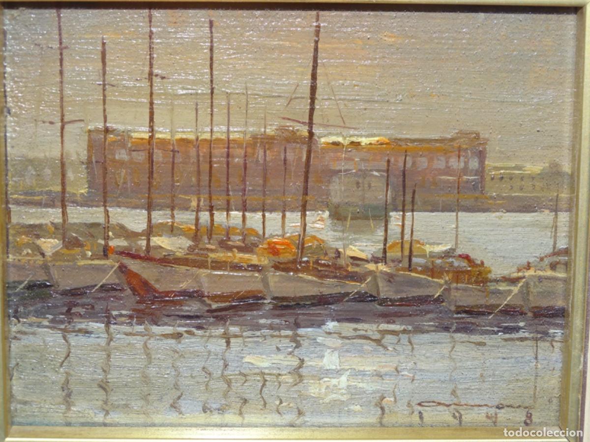Arte: &Oacute;LEO SOBRE TABLA ESCUELA CATALANA DE FIRMA ILEGIBLE. 1952