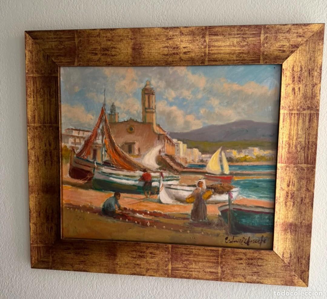 Arte: Firma ilegible. Port de Sitges. O/L