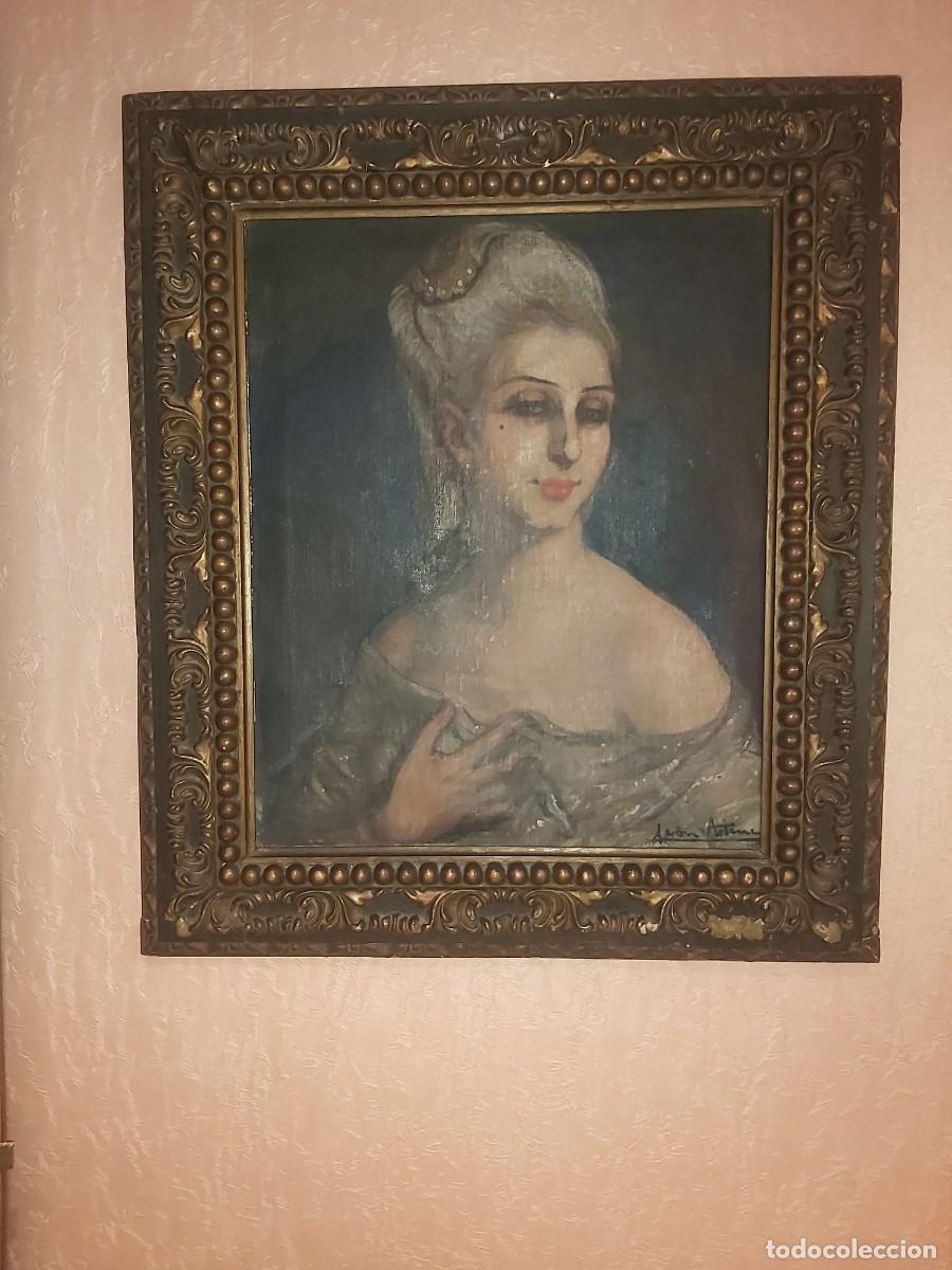 Arte: &Oacute;leo sobre Lienzo de Manuel Le&oacute;n Astruc (1889-1965) - Retrato de Dama