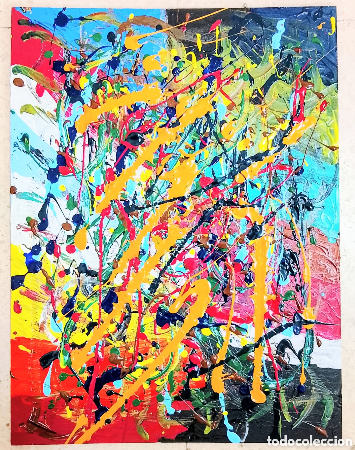 Arte: Cuadro abstracto pintado en madera - Foto 2