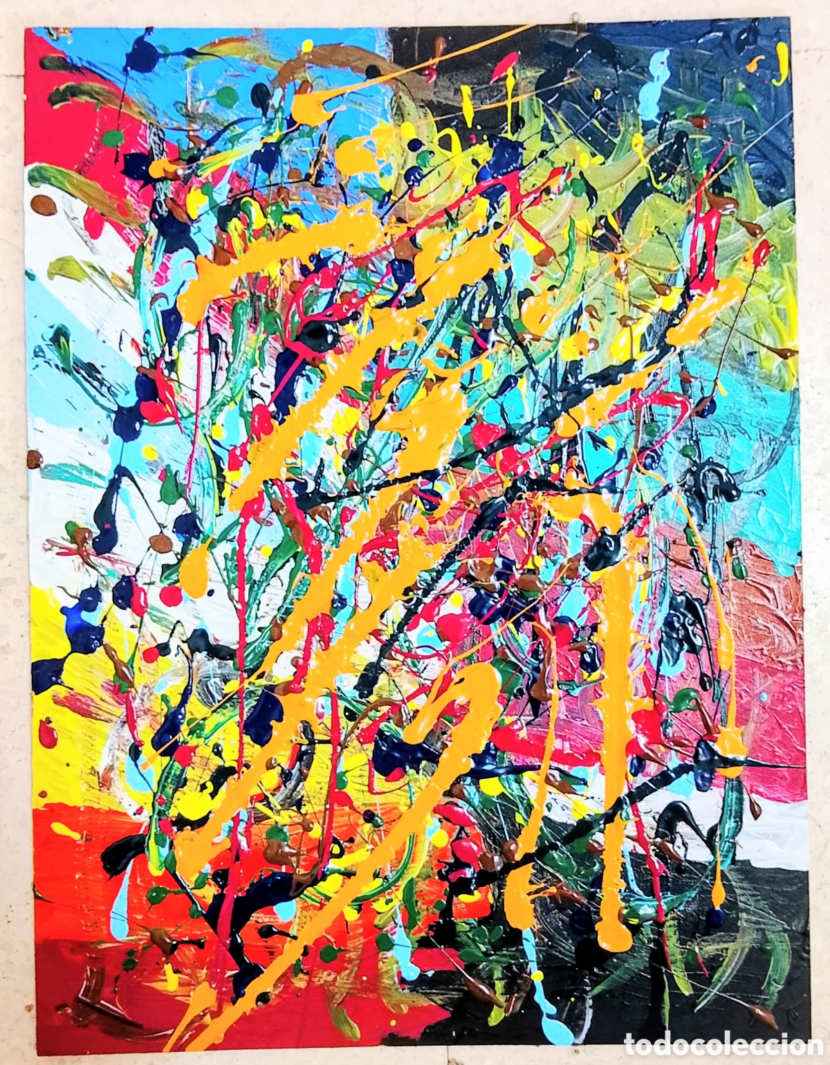 Arte: Cuadro abstracto pintado en madera - Foto 3