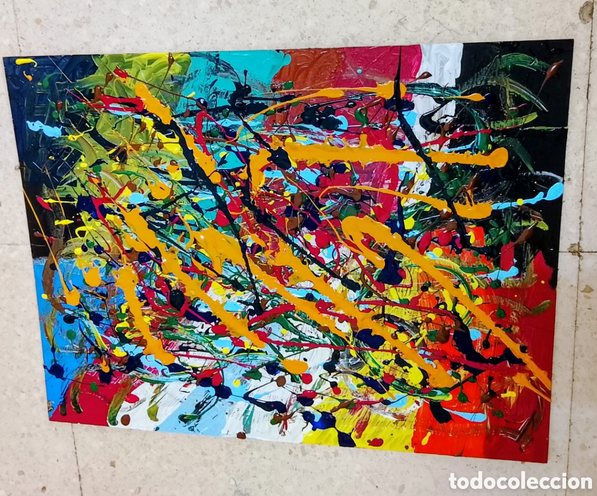 Arte: Cuadro abstracto pintado en madera - Foto 5