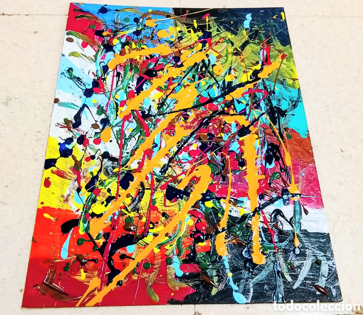 Arte: Cuadro abstracto pintado en madera - Foto 6