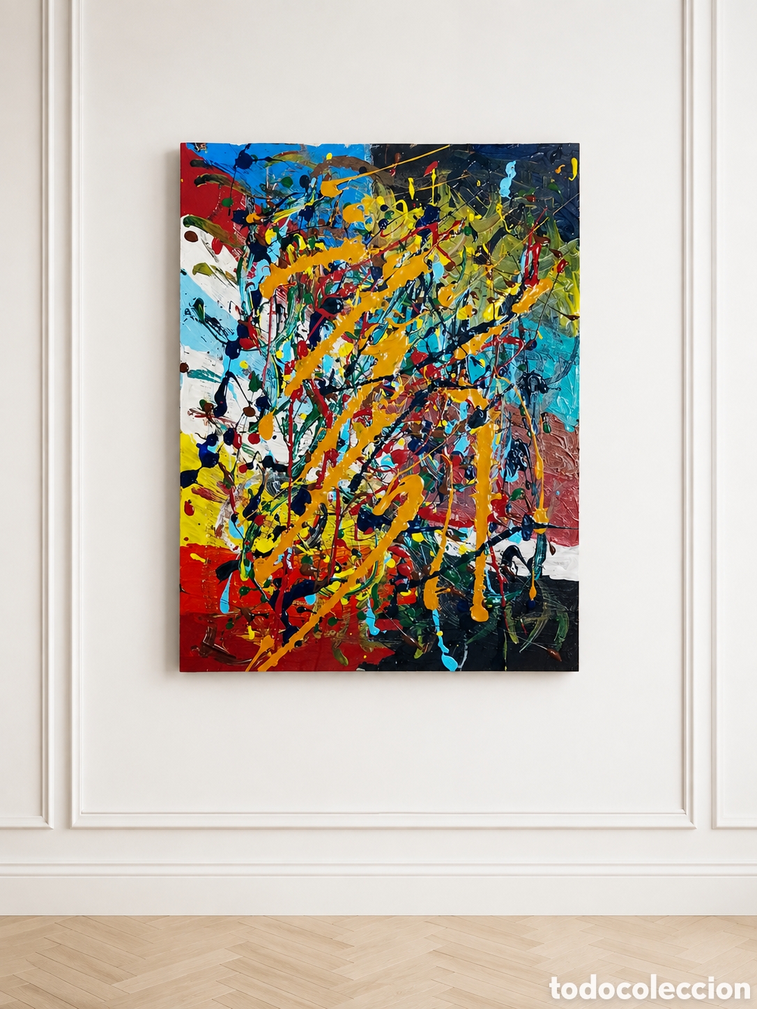 Arte: Cuadro abstracto pintado en madera