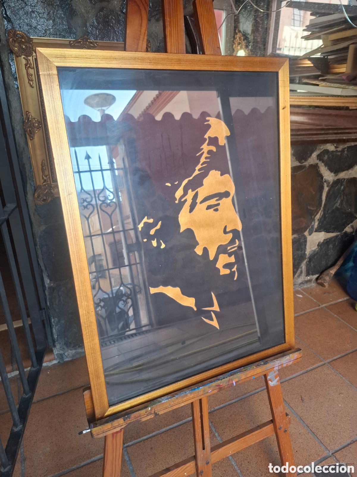 Arte: Cuadro pintado de camaron. Medidas:75x55