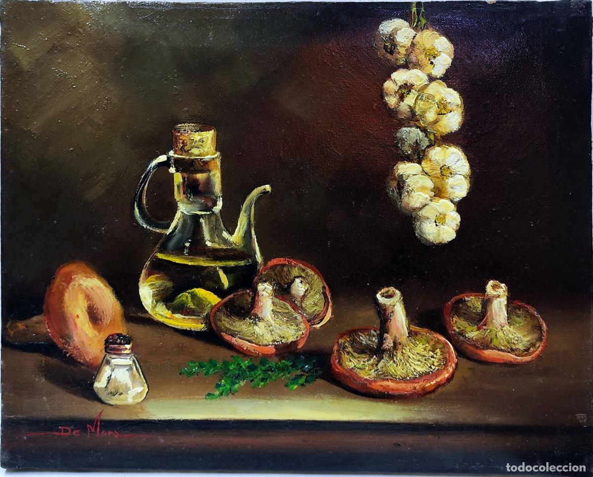 Arte: Natura muerta de Joaquim Sabater de Mora. Oleo sobre lienzo. 41x33 cm