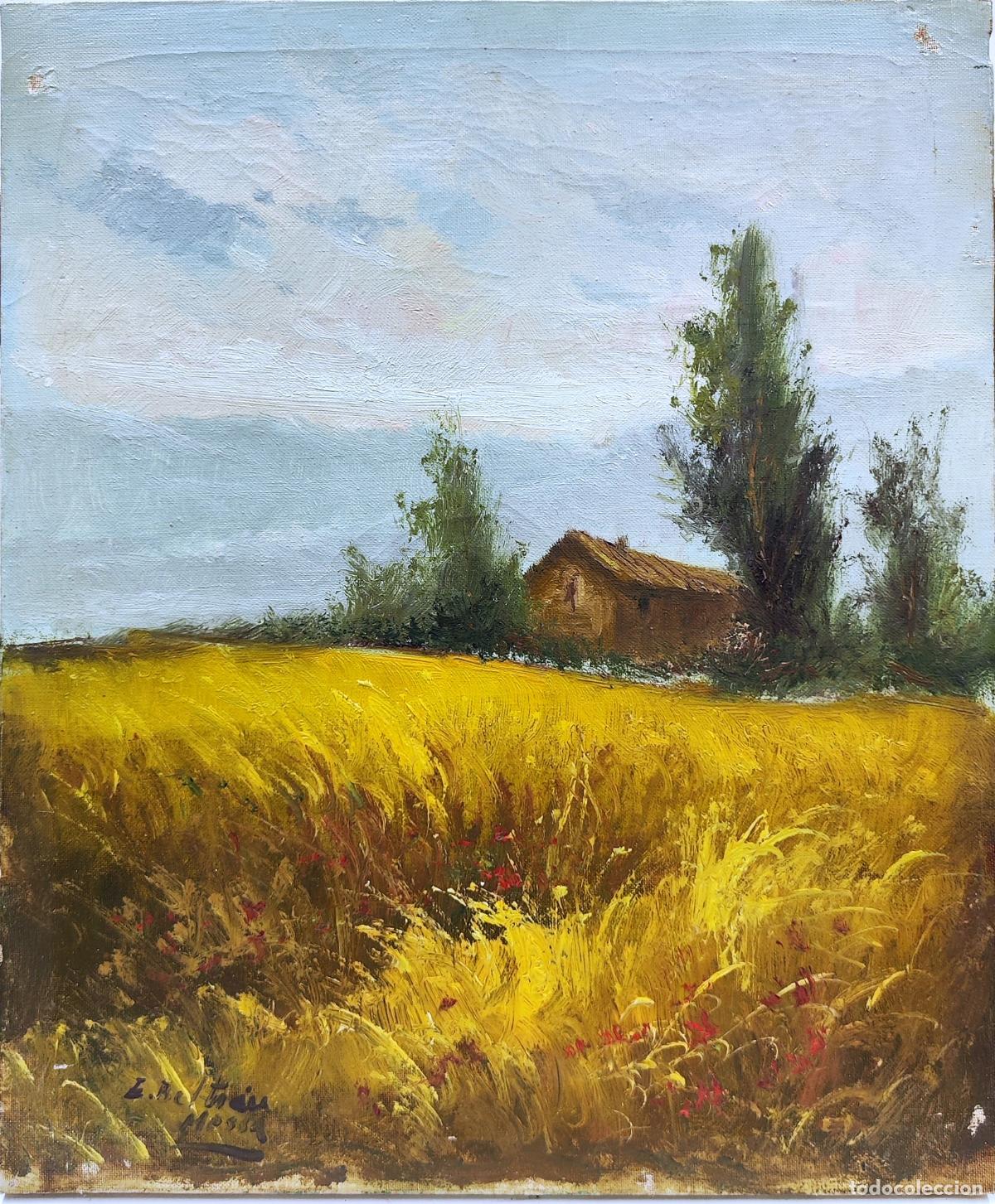 Art: &Oacute;leo sobre lienzo. Paisaje rural de Enric Beltr&aacute;n Messa. 38x46 cm
