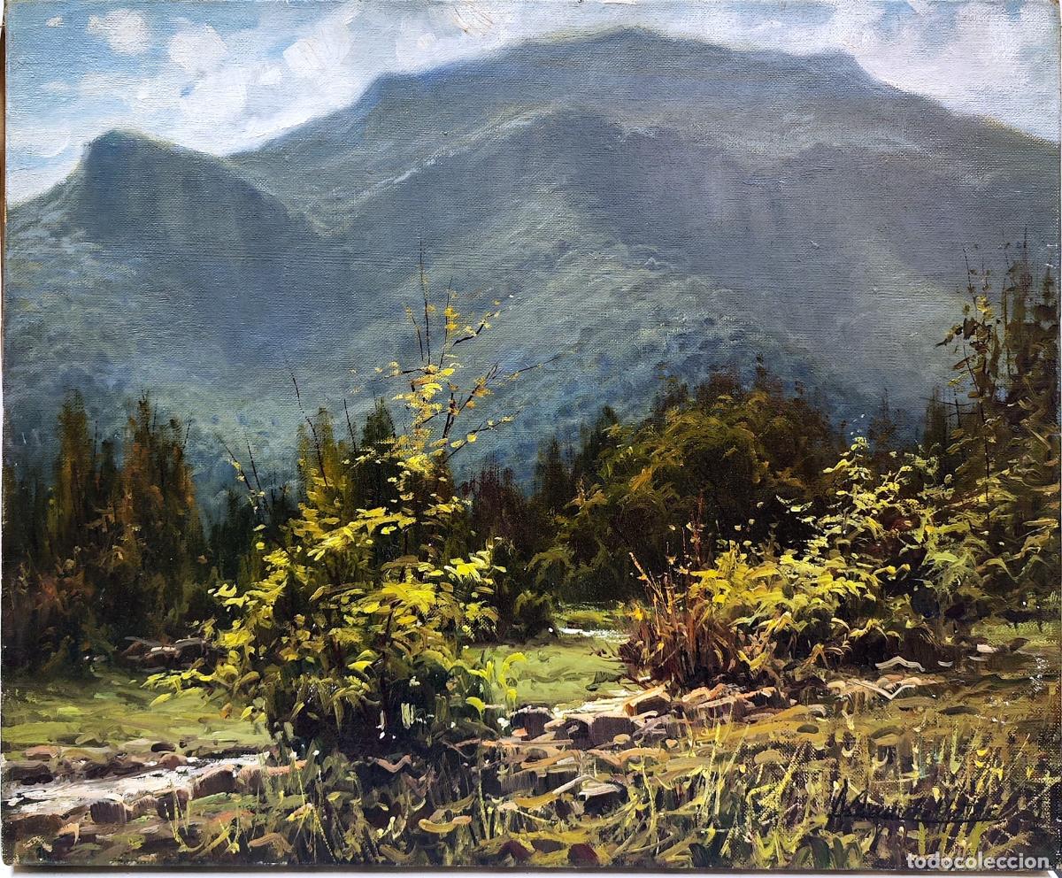 Art: Paisaje monta&ntilde;oso. &Oacute;leo sobre lienzo. Firmado Alexandre Matas. 46x38 cm