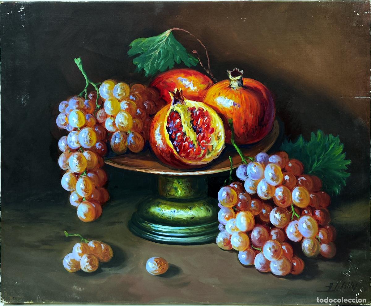 Arte: &Oacute;leo de Anselmo Ceballos. Naturaleza Muerta con Frutas. 46x38 cm