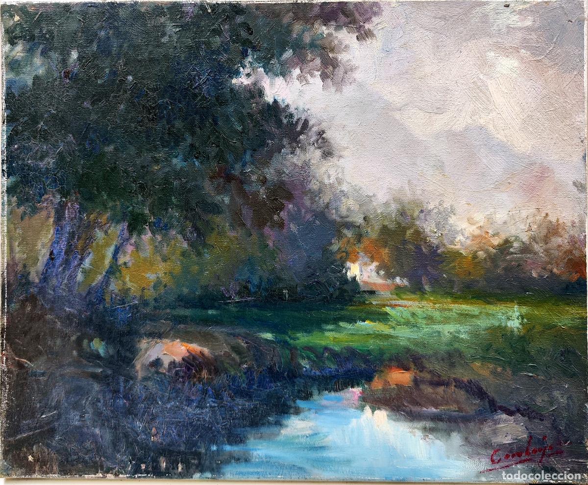 Arte: Oleo paisaje firmado Comborja. Pintura al oleo sobre lienzo 46x38